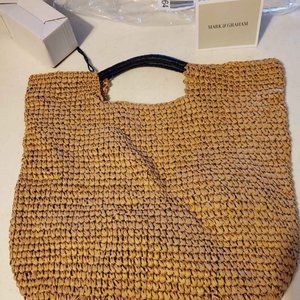 Mark and Graham Rio Tote w/ Pom Pom Natural